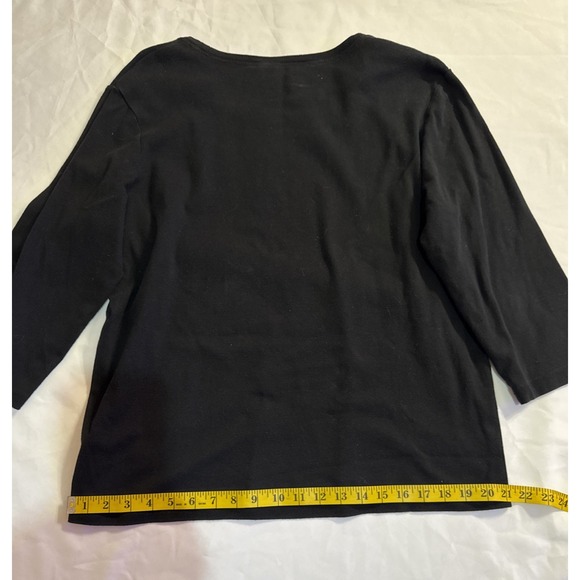 Chico's Zenergy Black Rhinestone Top 3/4 Sleeve Size 3 - Picture 5 of 9
